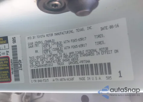 2017 Toyota Tacoma Trd Sport из США, поврежденный, VIN 5TFCZ5ANXHX051812